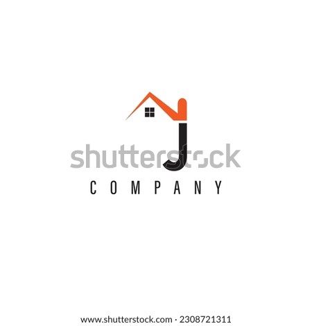 Letter J and Real Estate logo design