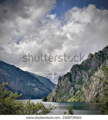 Sary Chelek Lake Mountains View Kyrgyzstan Royalty-Free Stock Photo #2308730661