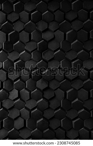 Black hexagonal geomteric honeycomb Pettern 3D background 