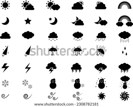 a lot of Weather Icon Set Royalty-Free Stock Photo #2308782181