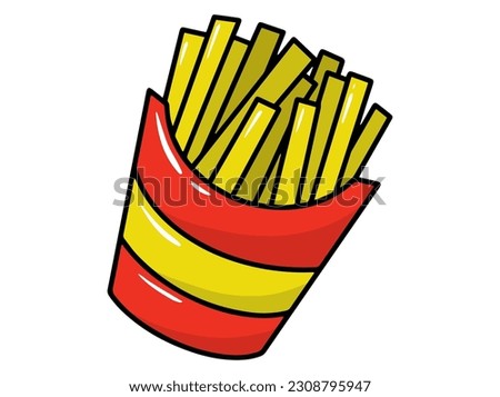 French fries Fast Food Clipart Illustration