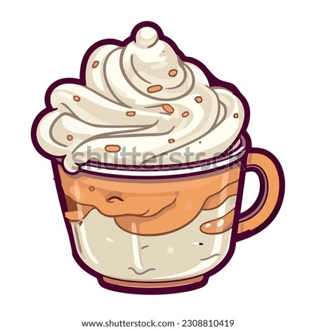 cupcake and hot mocha drink isolated