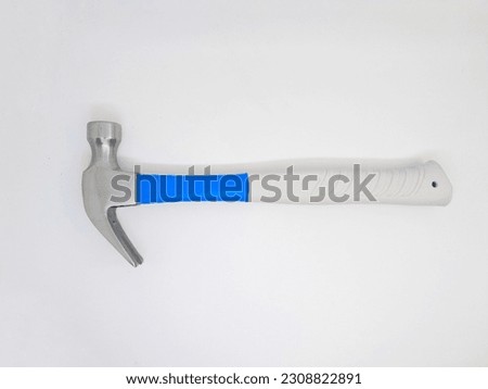 Hammer with rubber handle isolated on white background