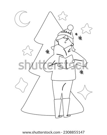 Christmas coloring page for kids 