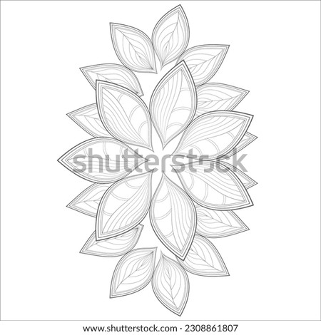 Decorative Doodle flowers in black and white for coloringbook, cover, background, wedding invitation card. Hand drawn sketch for adult anti stress coloring page isolated in white background.-vector