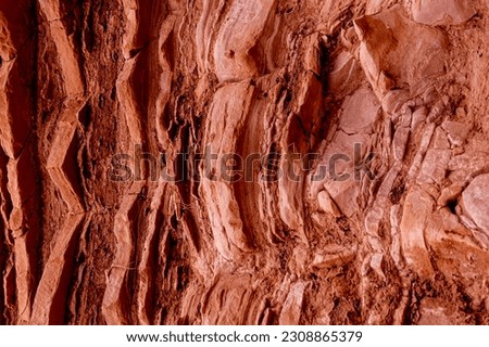 geological rocky layers, bright natural stone texture background Royalty-Free Stock Photo #2308865379