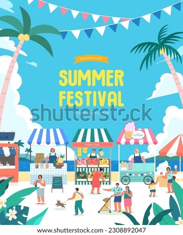 summer holidays vacation Web Banner illustration Royalty-Free Stock Photo #2308892047