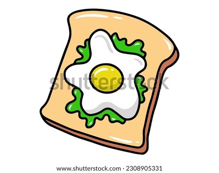 Bread, Egg and Vegetable Illustration