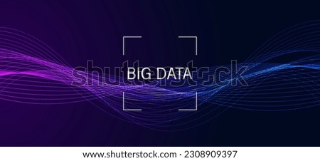 The concept of digital waves, big data fluttering data collection Data processing and data analysis on a beautiful futuristic background. Royalty-Free Stock Photo #2308909397