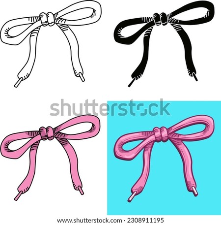 set of knot, shoelace icon, sign, or symbol, shoelace design idea, knot, shoelace vector