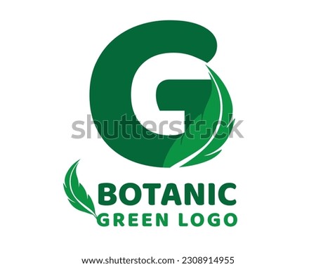 Letter G Leaf Nature Icon Vector Logo  leaf logo design vector Logo Vector graphic elegant green possible font  symbol alphabet  Letter G  botanical  