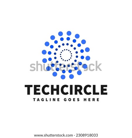technology abstract circle logo template 