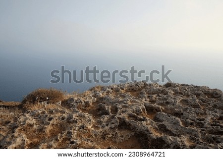 View of the sea from the cliffs of Malta