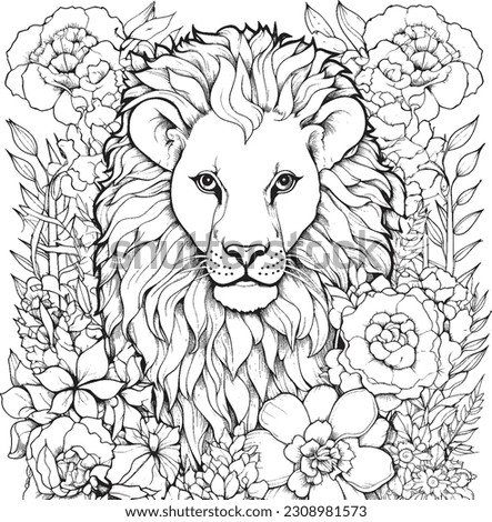 LION COLORING PAGES  FOR KIDS AND ADULTS