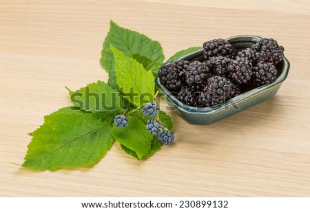 Fresh bright Blackberry with leaves