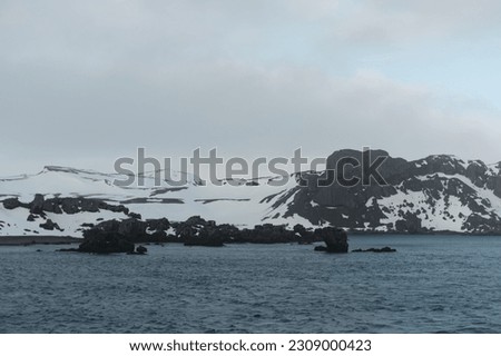 view of King George Island from the sea