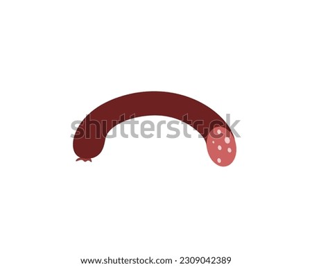 Cutaway sausage icon isolated image. Vector illustration