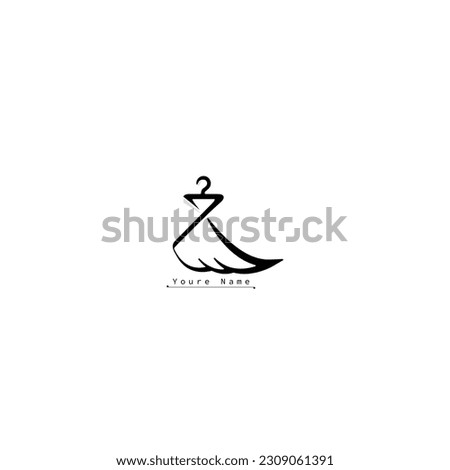 illustration of a minimalist logo design can be used for women's clothing products, symbols, signs, online shop logos, special clothing logos, boutique  Royalty-Free Stock Photo #2309061391