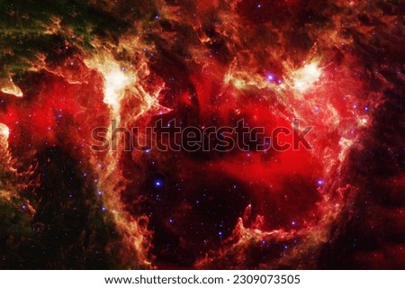 Beautiful red space nebula. Elements of this image furnishing NASA. High quality photo