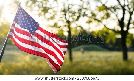 American Flag for Memorial Day, 4th of July. Independence Day. Labour Day Royalty-Free Stock Photo #2309086675