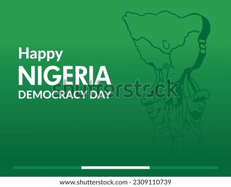 VECTORS. Editable banner for the Nigeria Democracy Day, June 12 Royalty-Free Stock Photo #2309110739