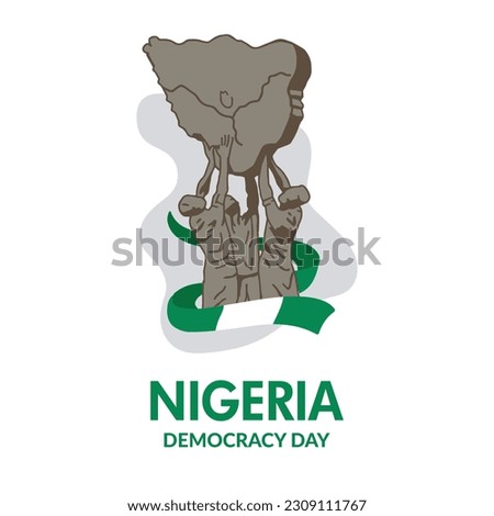VECTORS. Editable banner for the Nigeria Democracy Day, June 12 Royalty-Free Stock Photo #2309111767