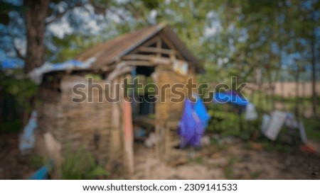 Blur photo of a cottage for background, the city of Kendari, Southeast Sulawesi