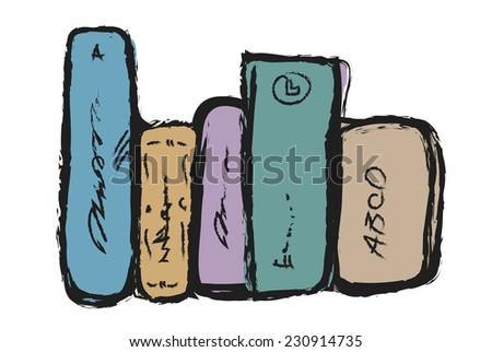 doodle stacked books