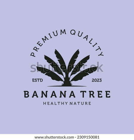 banana tree logo template symbol illustration design,banana tree vintage design Royalty-Free Stock Photo #2309150081
