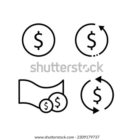 finance and economy icon set. banknote and coin icon. crypto Curency. invest money for design elements and clipart design