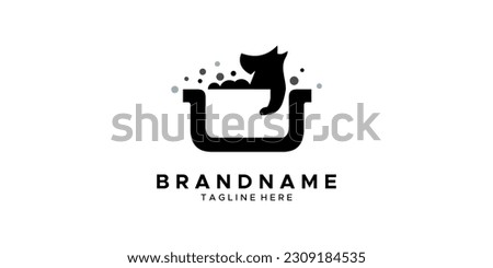 a dog wash themed graphic, white background. base vector graphics. Royalty-Free Stock Photo #2309184535
