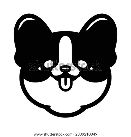 Hand Drawn cute dog in doodle style isolated on background