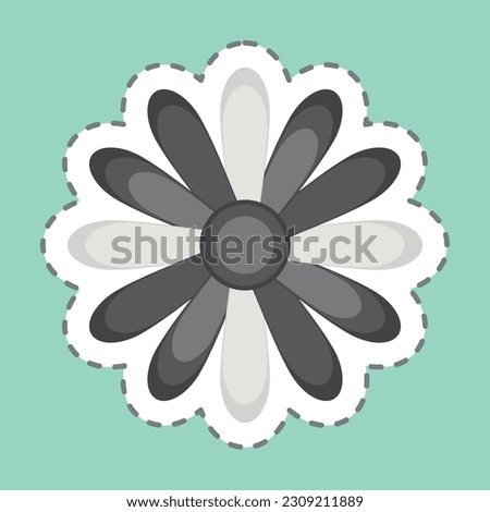 Sticker line cut Dahlia. related to Flowers symbol. simple design editable. simple illustration
