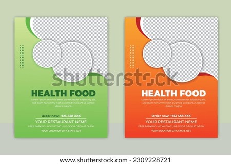 Food Flyer A4 size Vector Template. Fast Food Flyer Design Template cooking, cafe and restaurant menu, food ordering, junk food. 