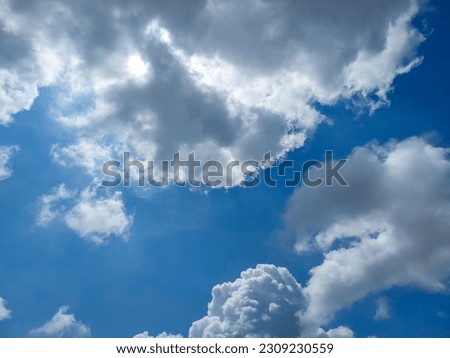 White clouds in blue sky background, nature photography, natural background, sky wallpaper 