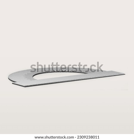 Shiny metal protactorisolated on white background.