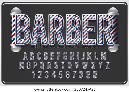 decorative barber editable text effect vector design