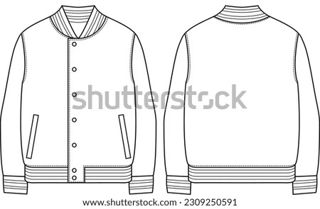 Blank Varsity Jacket Vector Template	 Royalty-Free Stock Photo #2309250591