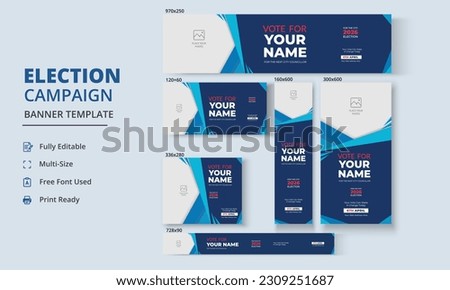 Election Campaign Banner Template, Political Campaign Banner Template, Vote Banner Template, Political Election Poster Royalty-Free Stock Photo #2309251687