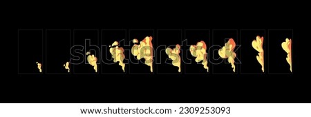Fire burn animation. Cartoon fire explosion sprite sheet for animation, video games. flame explode effect. 