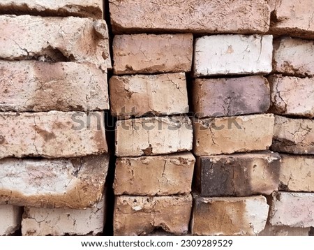 Close up of a stack of bricks 