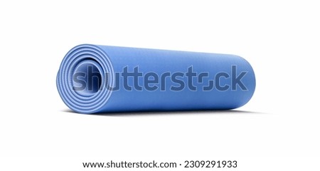 Yoga mat for fitness exercise isolated on white background. With clipping path Royalty-Free Stock Photo #2309291933