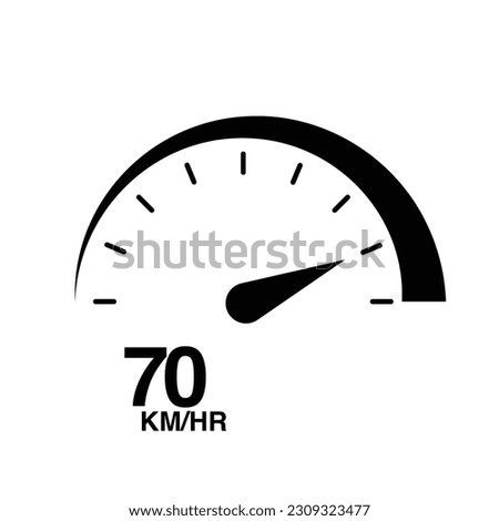 70 km per hour speedometer icon vector illustration eps