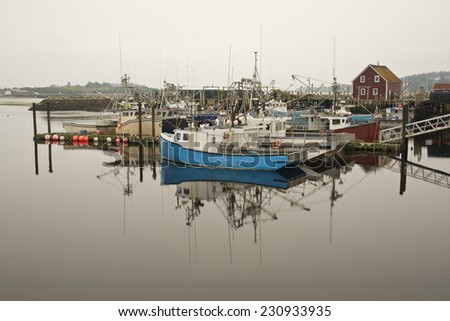 Busy Fishing Wharf in Yarmouth, Nova Scotia, Canada