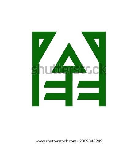 logo letter A like a mountain is suitable for a mountaineering business or a green park