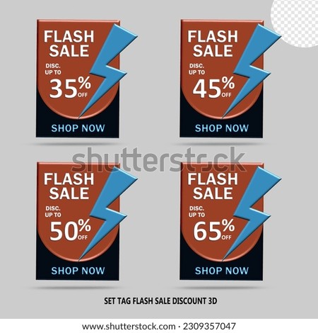 set tag flash sale discount promotion brown color variation