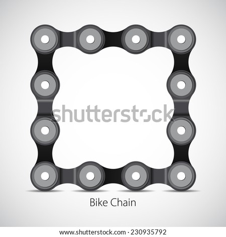 Bicycle chain, Bike box frame, vector card symbol