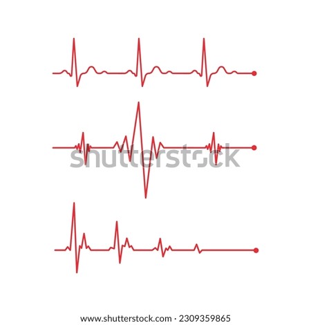 Red heartbeat line icon on white background. Pulse Rate Monitor. Vector illustration. Royalty-Free Stock Photo #2309359865