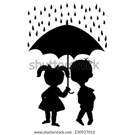 Doodle Lovers A Boy And A Girl Under Umbrella Royalty Free Stock Photo Avopix Com