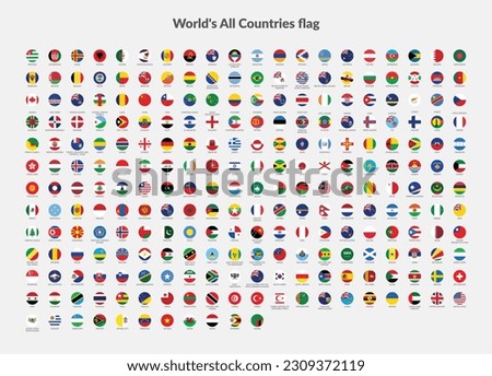 The collection of flag icons for all countries in the world Royalty-Free Stock Photo #2309372119